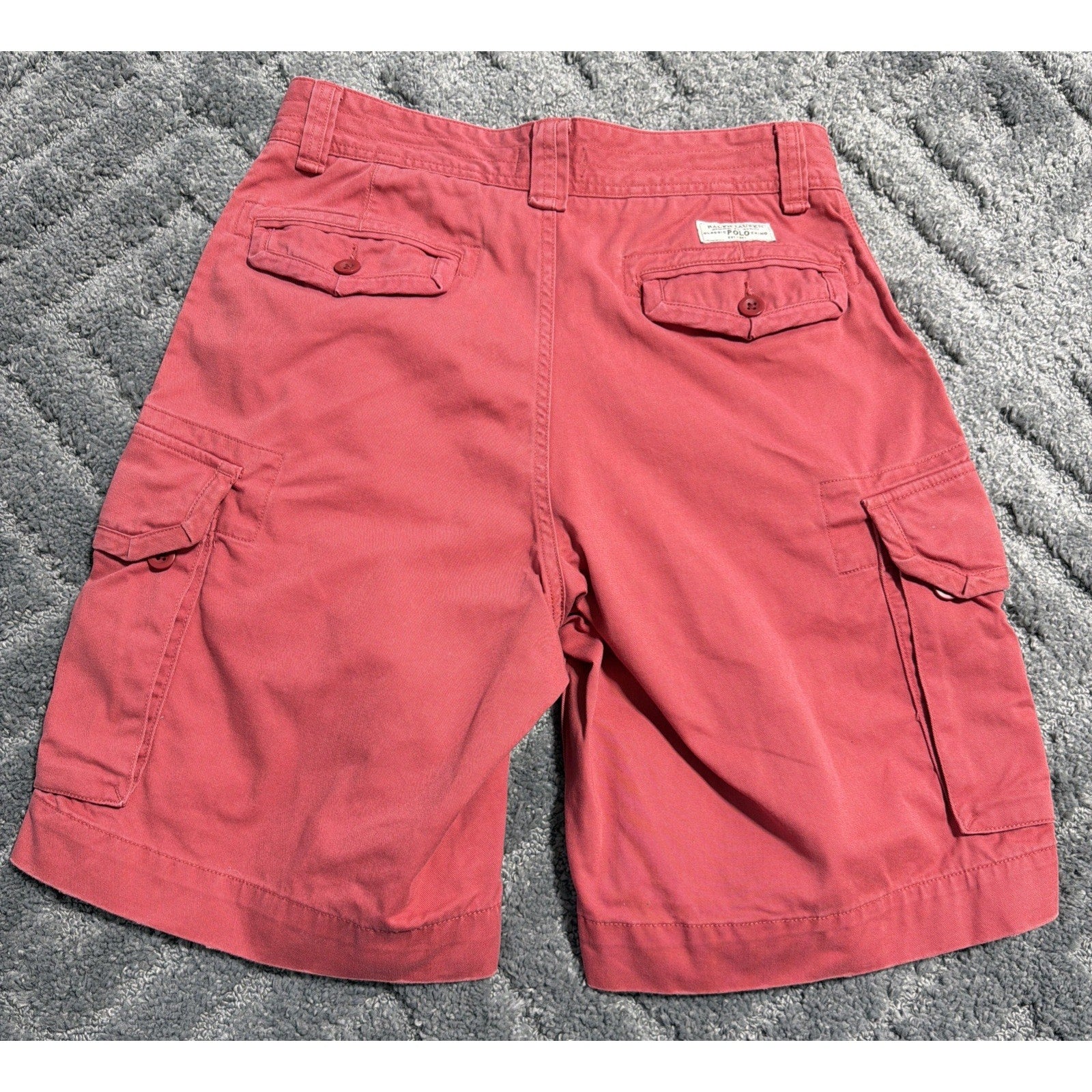 Polo Ralph Lauren Cargo Shorts Mens 31 Salmon Pink Classic Chino Outdoor Preppy