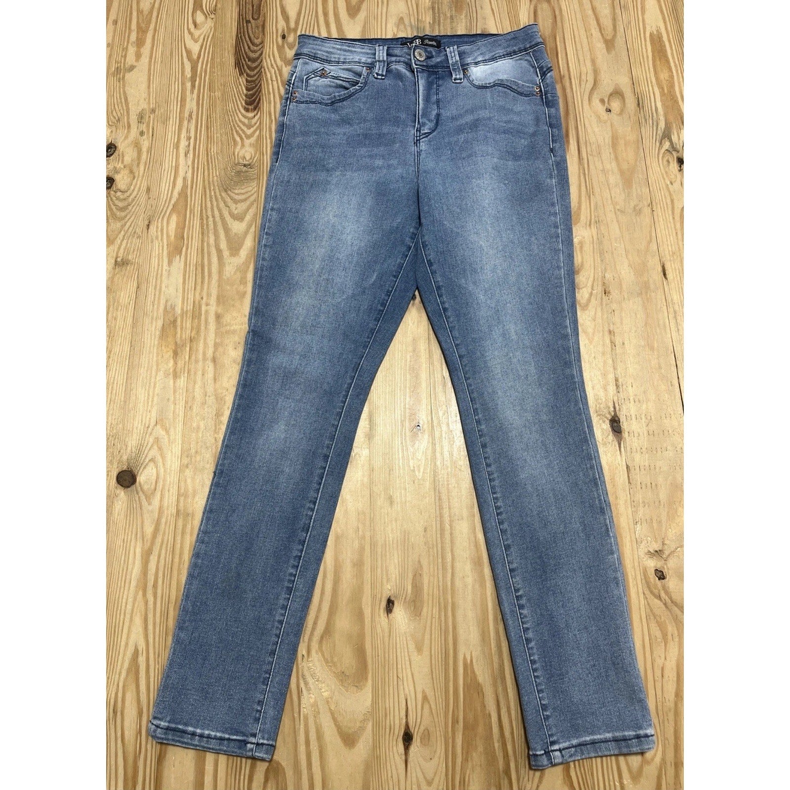 Royalty For Me Pants Womens 8 Blue Denim Jeans Skinny Mid Rise Cotton 28x28.5