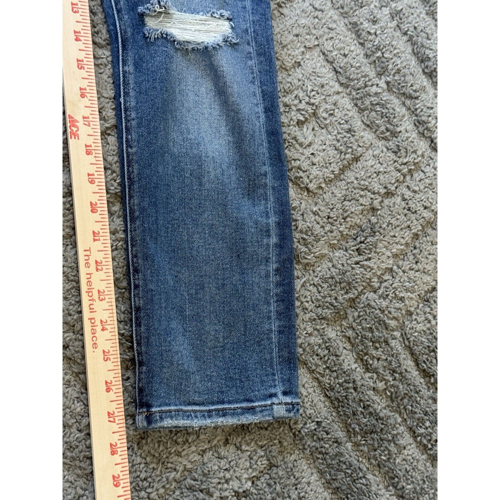 VERVET Jeans Womens 26 Distressed Skinny Straight Blue Denim Mid Rise Stretch
