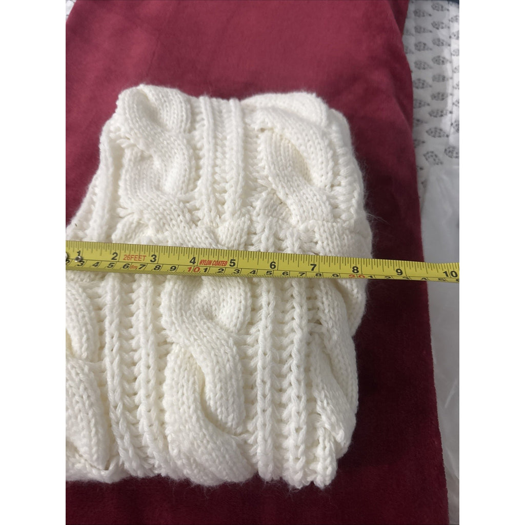 Women’s Ivory Cable Knit Infinity Scarf Chunky Cozy Winter Cowl Neck Warmer