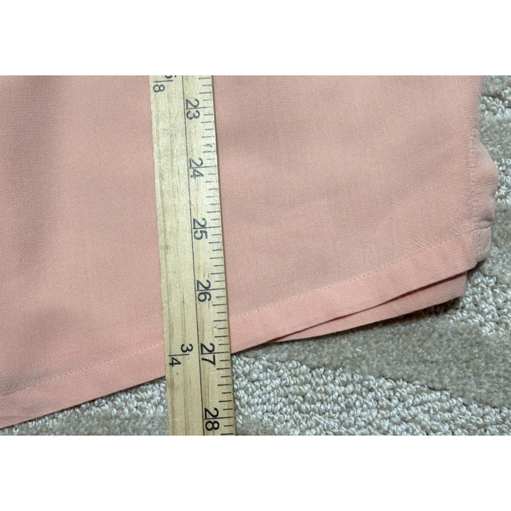 LOFT Peach Boho Lace Inset Top Blouse Large