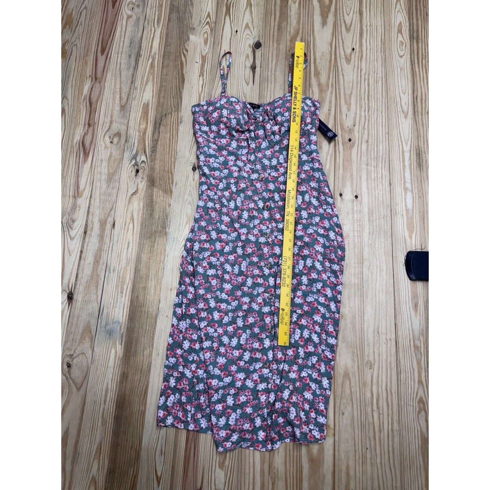 As U Wish Flowy Size X-Large Maxi Dress Green Floral Women’s