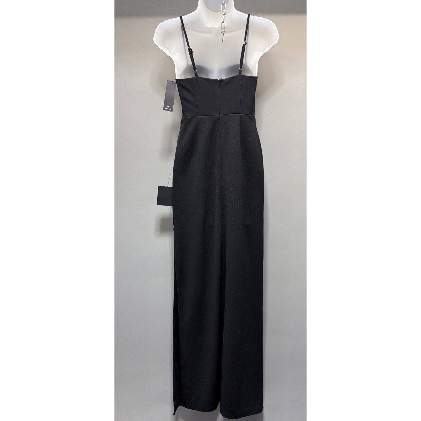 Lulus Romantic Existence Black Column Maxi Dress Size XS New