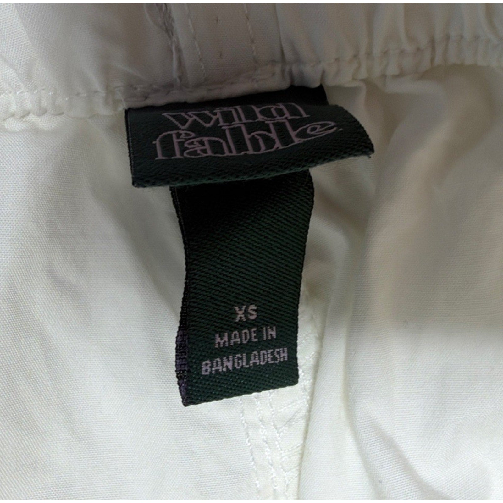 Wild Fable Women's Lightweight Pull On Wide Leg Baggy Cargo Pants Off White XS