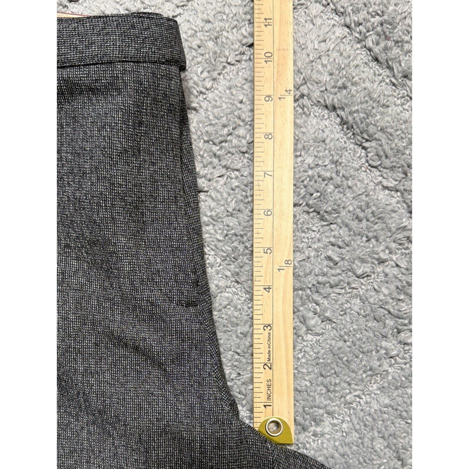 New! JM Collection Women's 12 Petite Essentials Magic Pant Gray Herringbone New