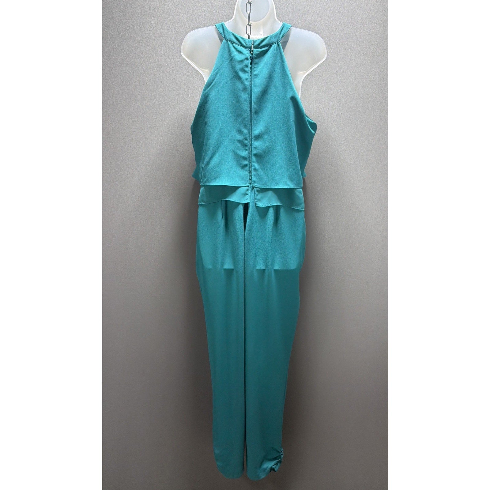 Vintage Sears Metaphor Womens 10Jumpsuit Sleeveless Pockets Teal NWT Stretch