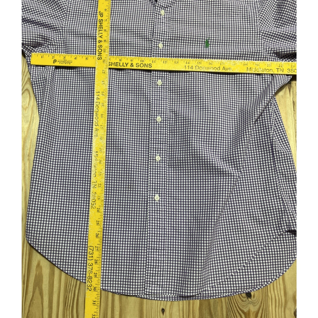 Ralph Lauren Shirt Men’s L Purple Gingham Classic Fit Button Up Long Sleeve