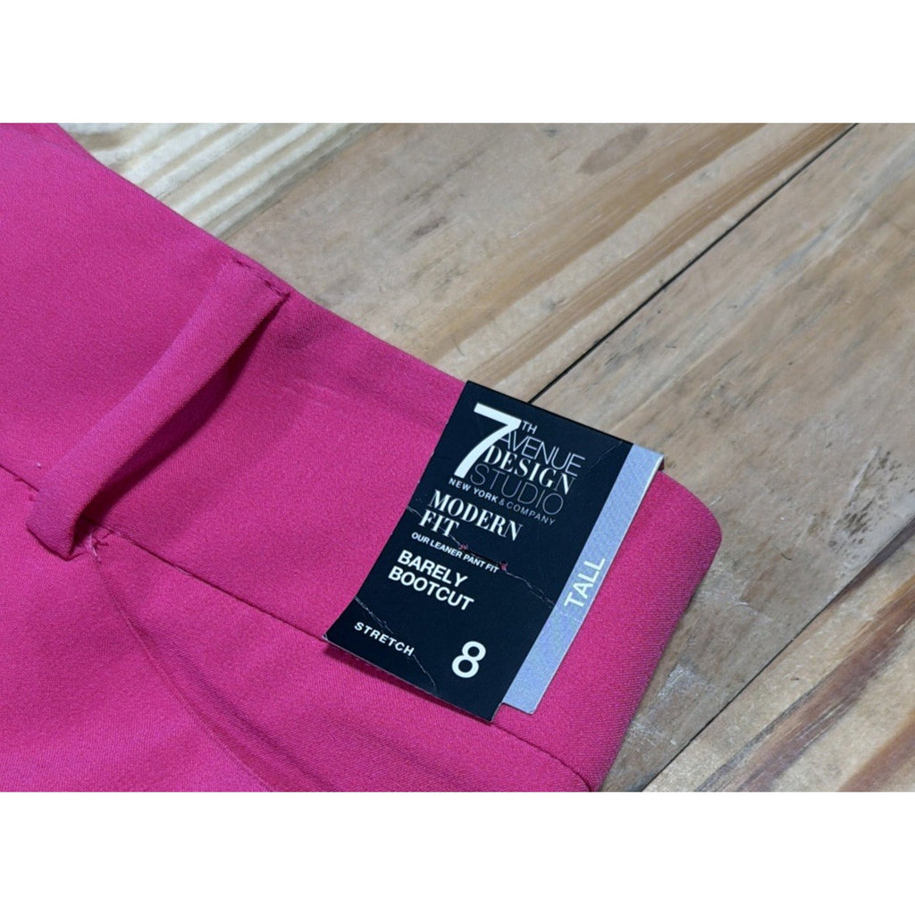 New York & Company Barely Boot Pants Pink Modern Fit Stretch 7th Av 8 Tall Nwt