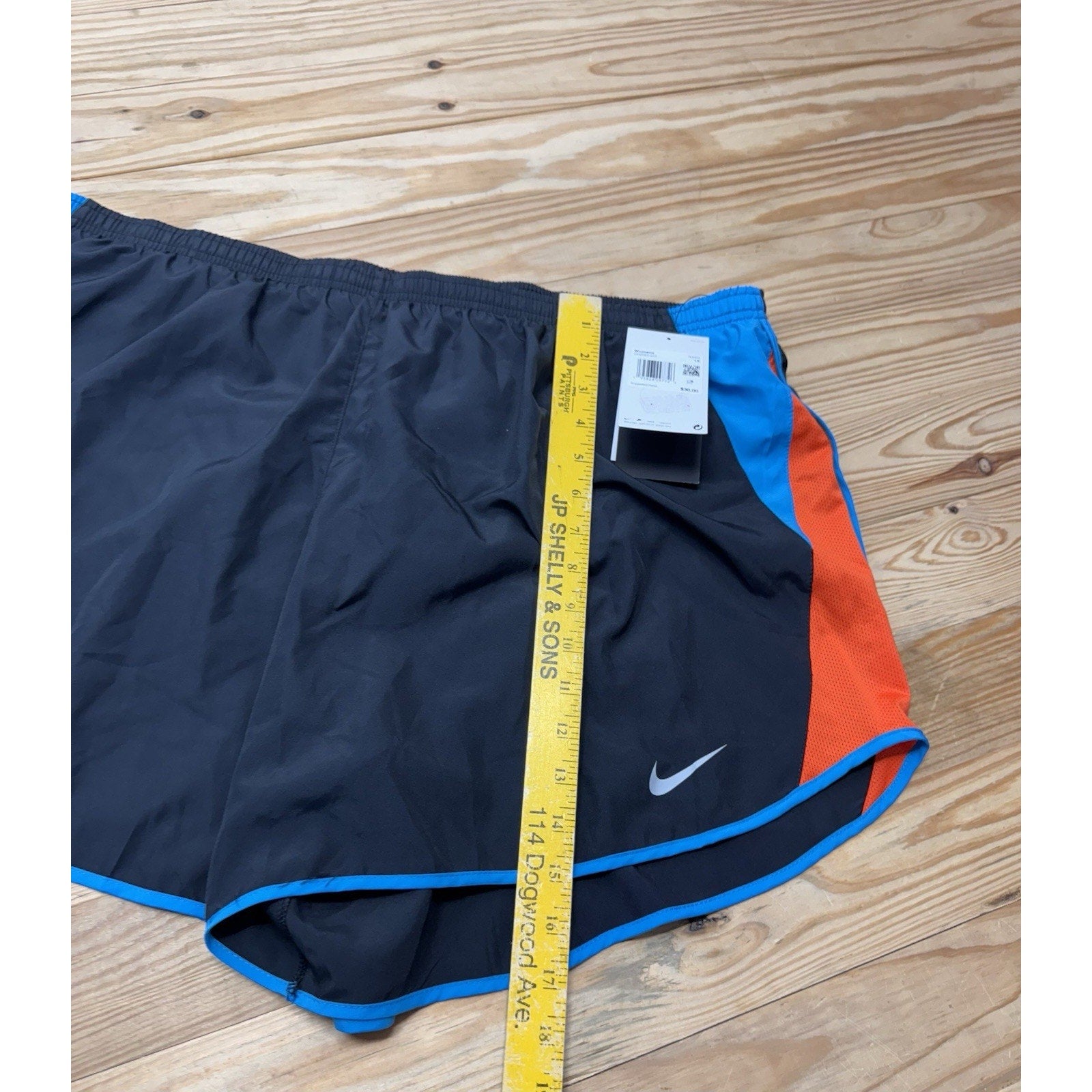 WOMEN'S NIKE DRI-FIT Running SHORTS BLACK BLUE ORANGE DH2563-042 SIZE 1X NWT