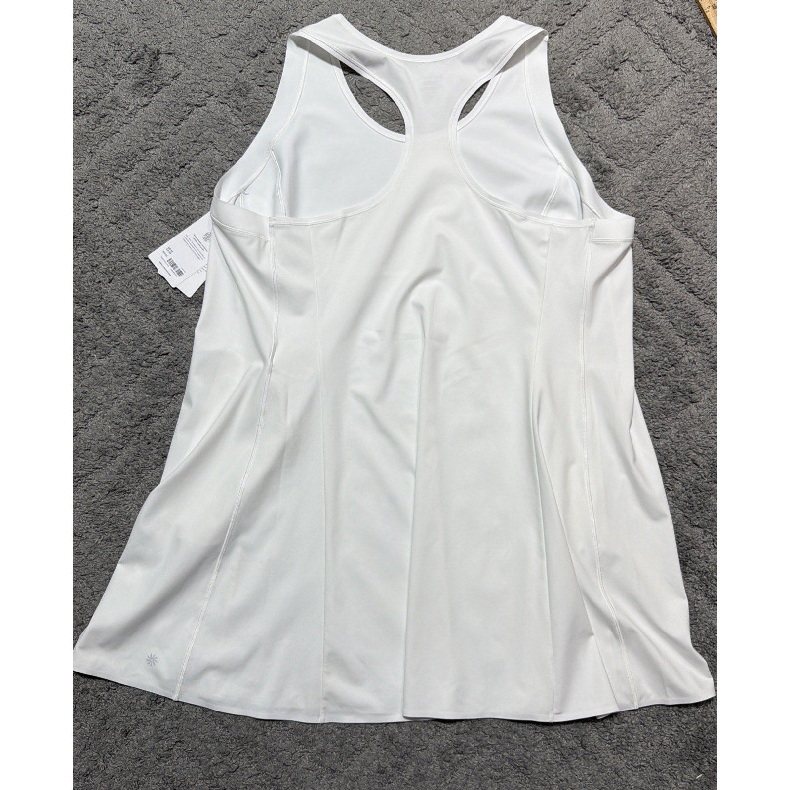 Athleta Levitate Dress White Plus 3X Athleisure Sporty Tennis Prep Pockets NWT