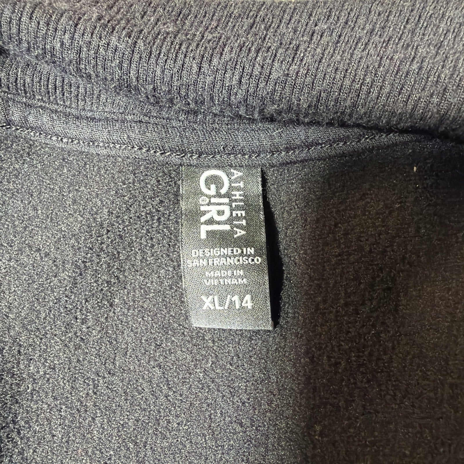 Athleta Girl Sweater Cardigan Size XL 14 Black Wrap N Roll Open Front Pockets