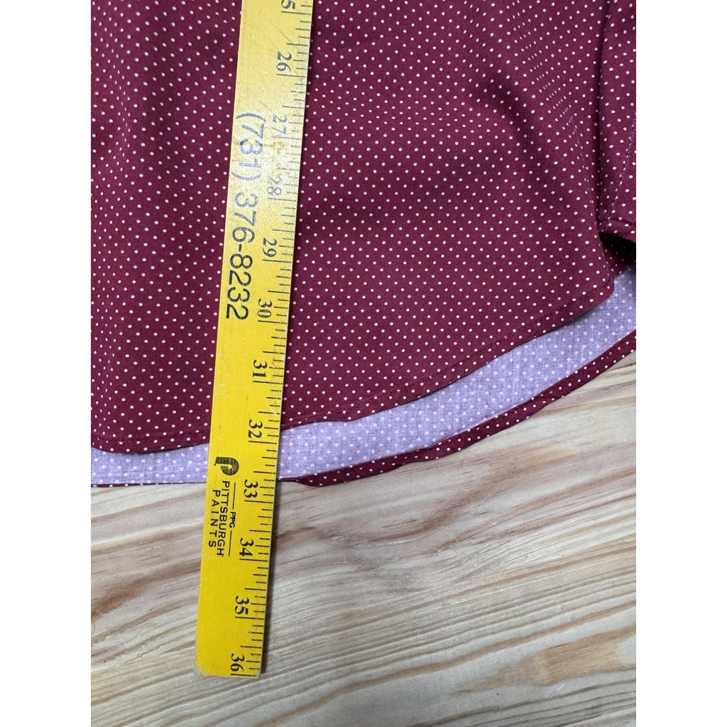 BB CLASSICS Men’s Shirt Sz XL Maroon Shortsleeve Polka Dot