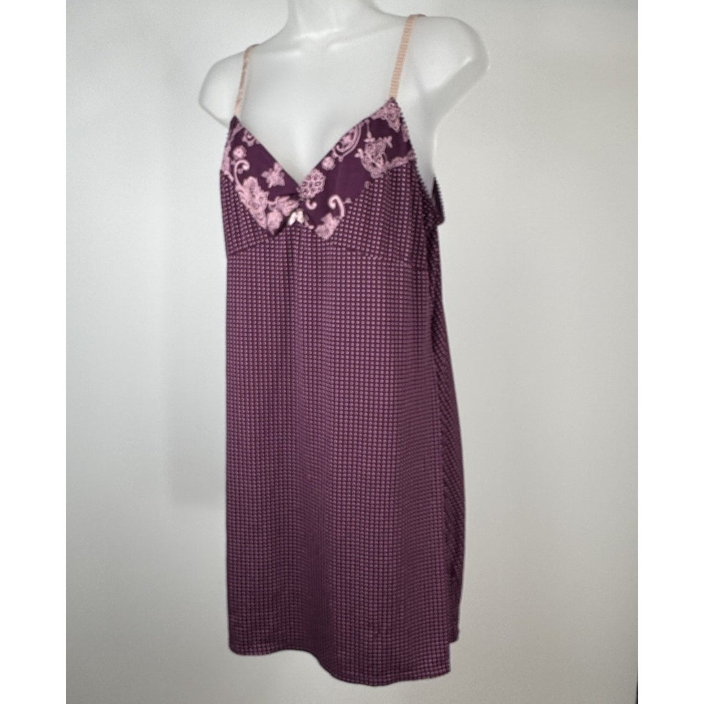 Apt. 9 Intimates Purple Polka Dot Chemise Nightgown Womens Large