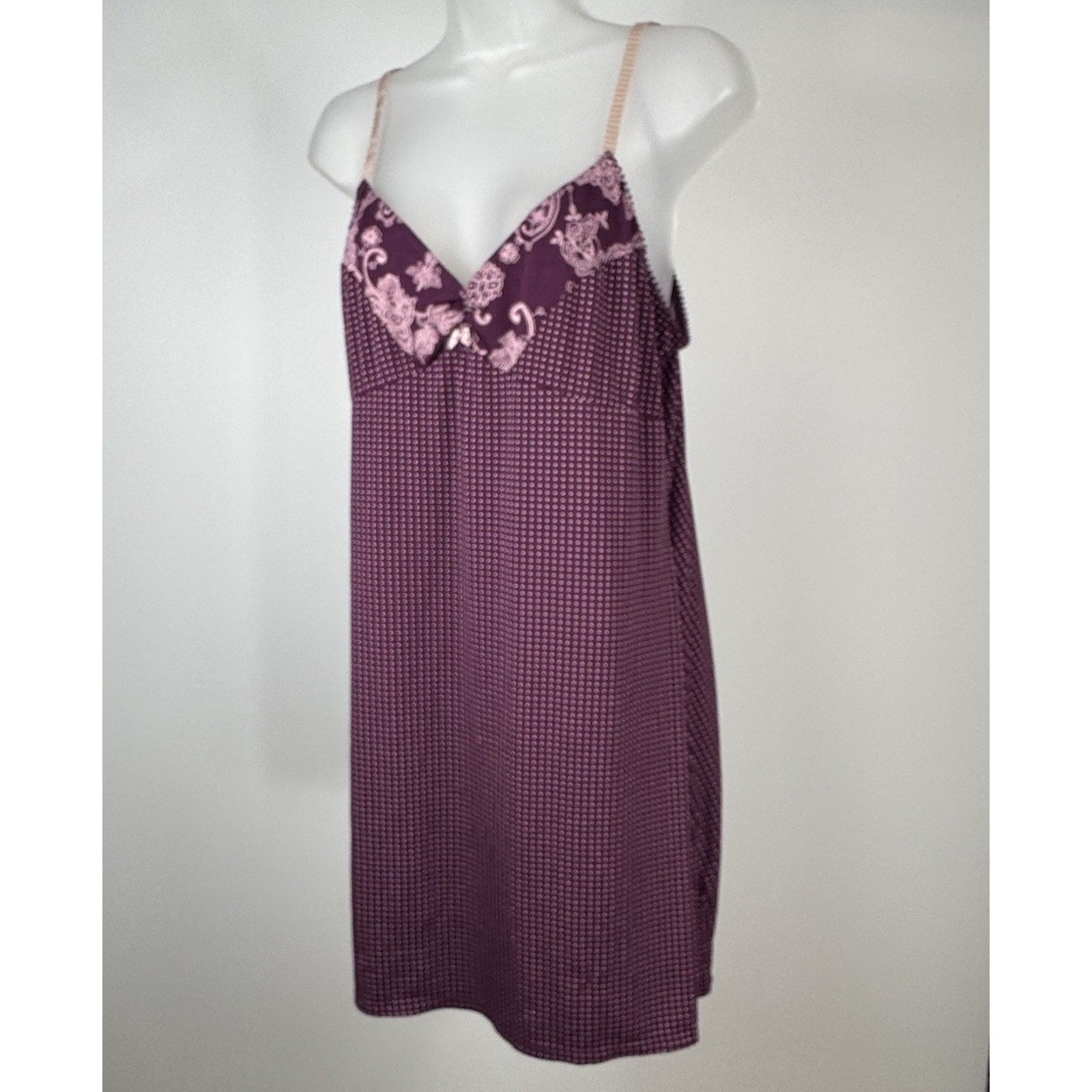 Apt. 9 Intimates Purple Polka Dot Chemise Nightgown Womens Large