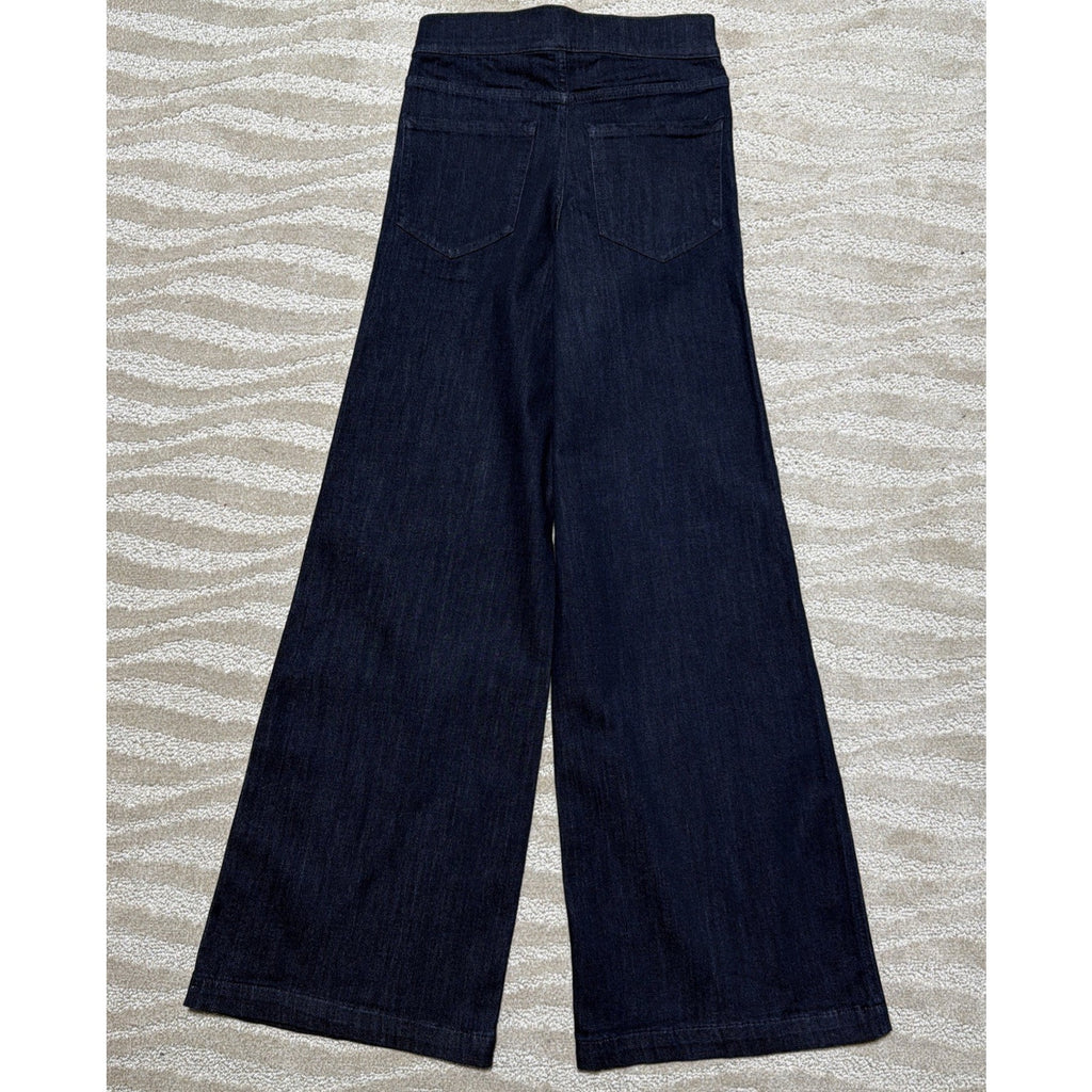 New Express Super High Waisted Exposed Zip Wide Leg Jeans Size 4 R