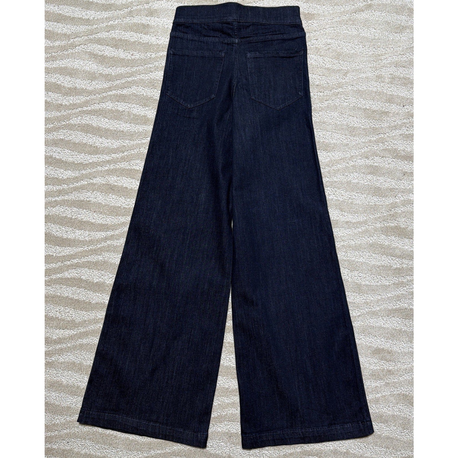 New Express Super High Waisted Exposed Zip Wide Leg Jeans Size 4 R