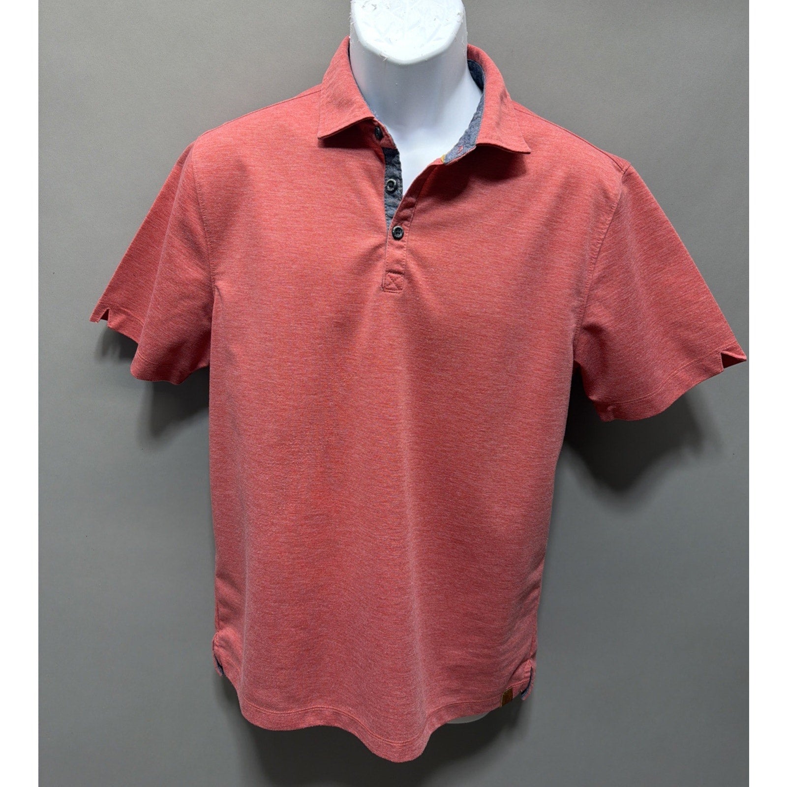 Fundamental Coast Shirt Mens Medium Polo Short Sleeve Coral Beach Casual Preppy