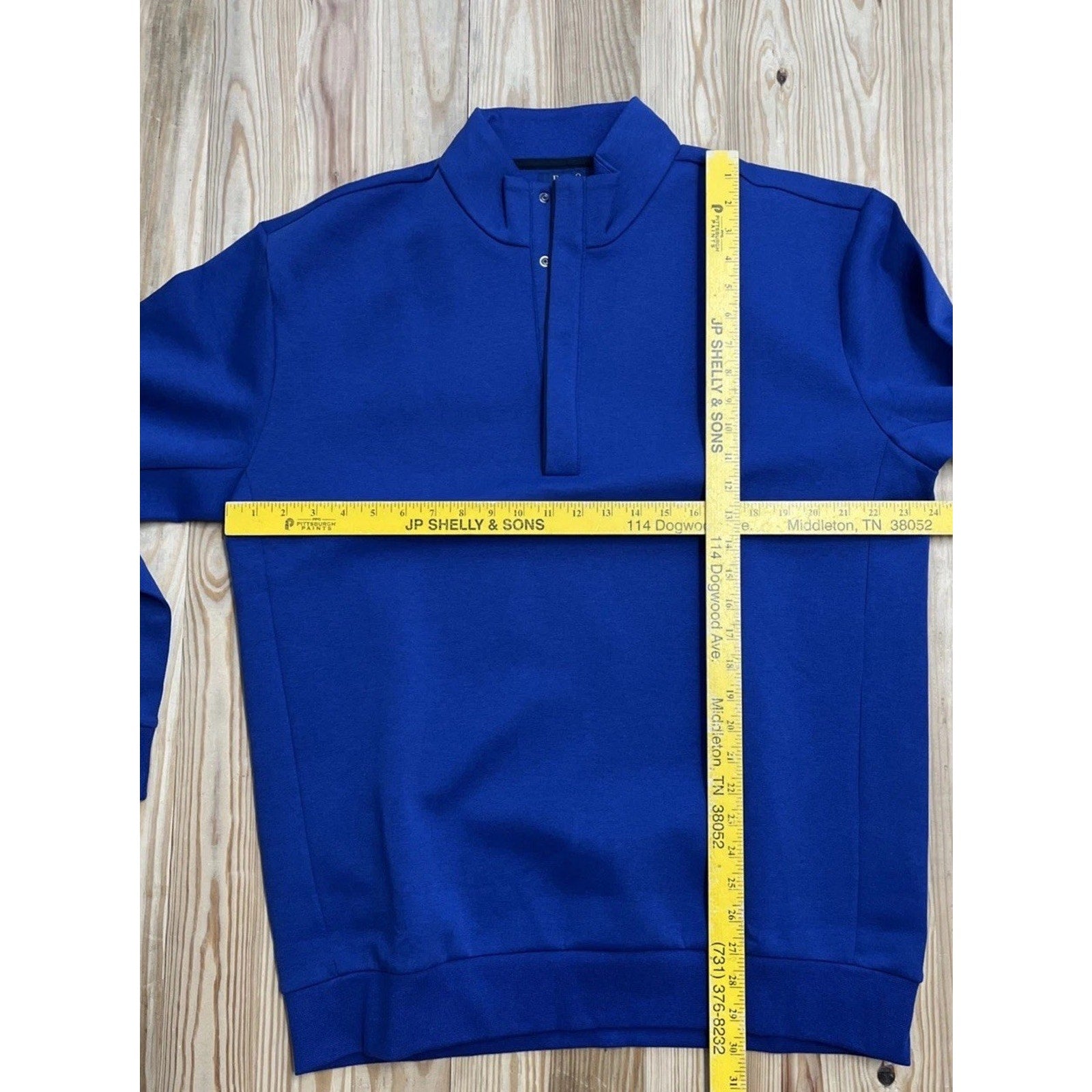 New Polo Ralph Lauren Performance Hidden 1/4 Snap Collar Sweatshirt Navy Large T