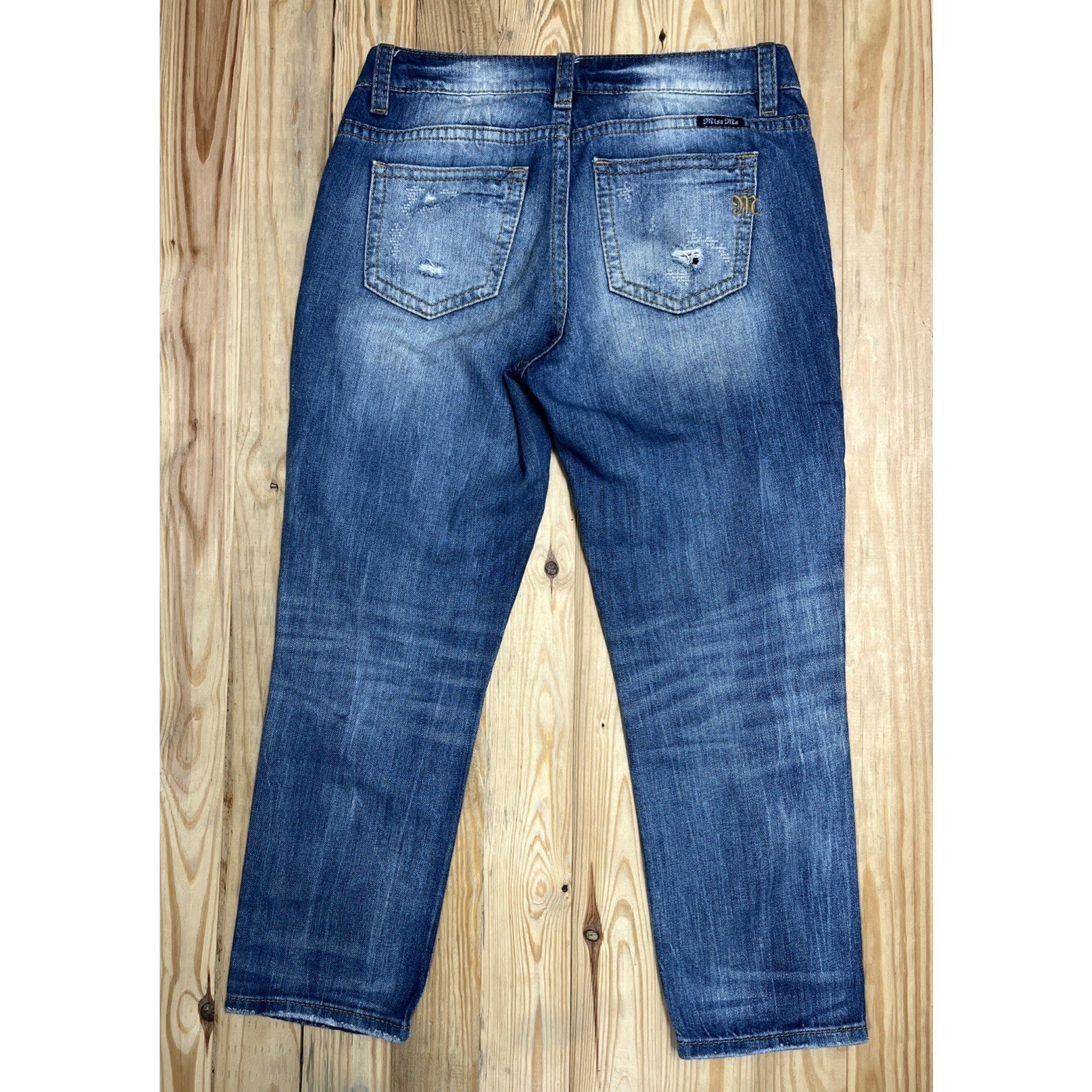 Miss Me Ripped Patched Boyfriend Capris 27