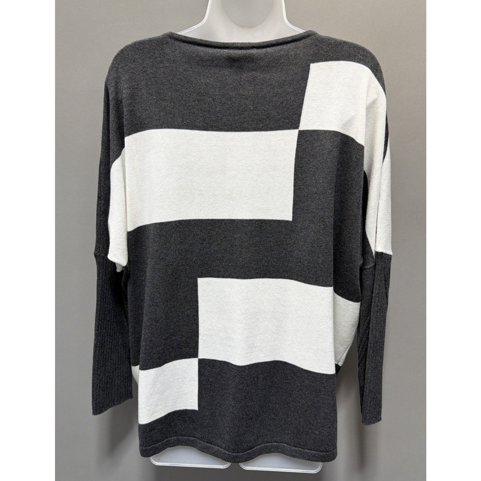 Marble Scotland Colorblock Luxury Cotton Knit Oversized Sweater Womens S NWT