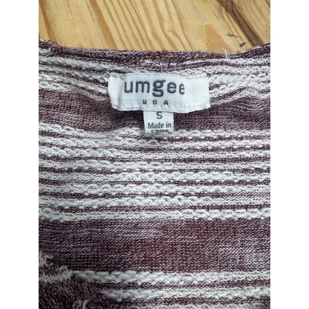 Umgee Long Sleeve Striped Button Top Size Small Oversized Sweater
