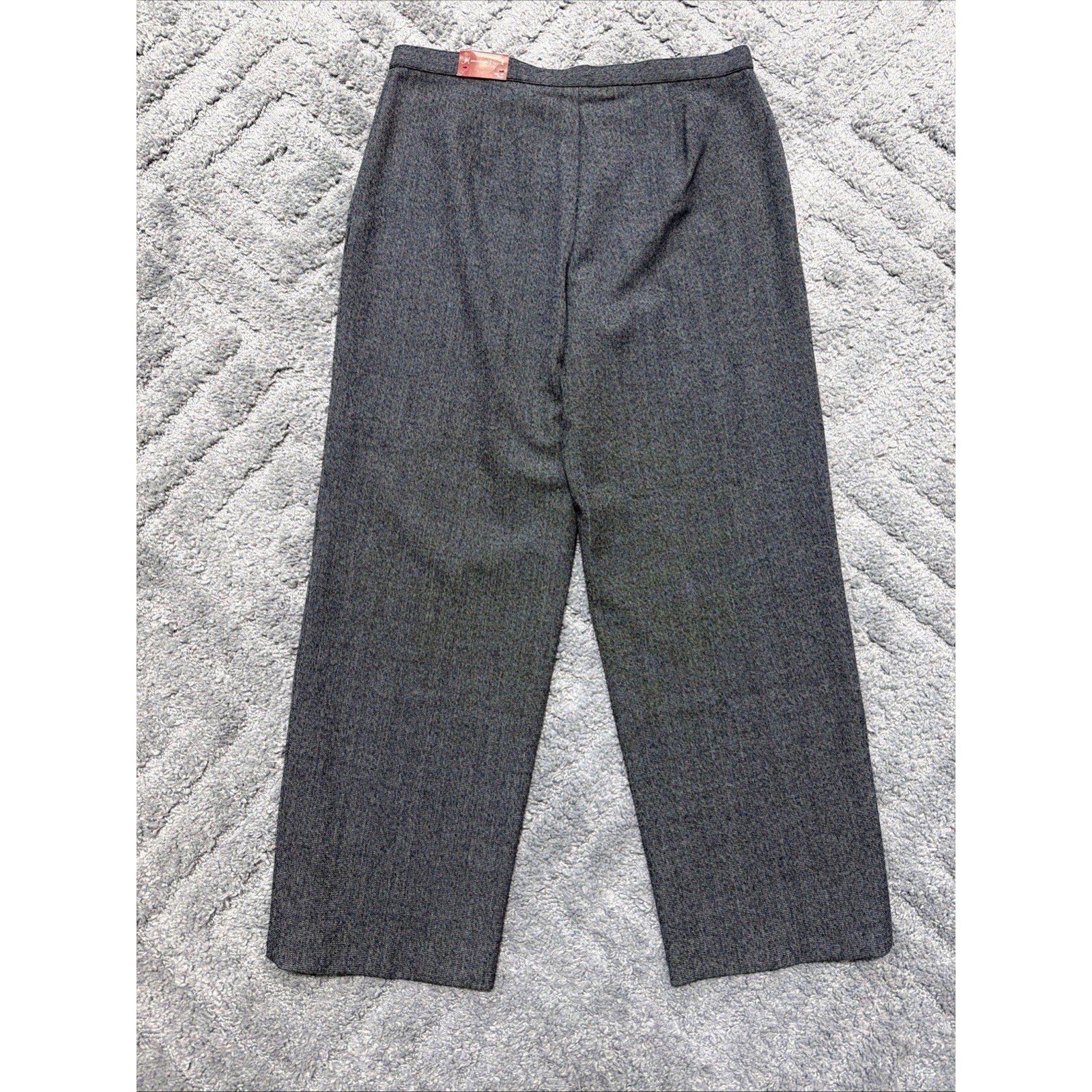 New! JM Collection Women's 12 Petite Essentials Magic Pant Gray Herringbone New