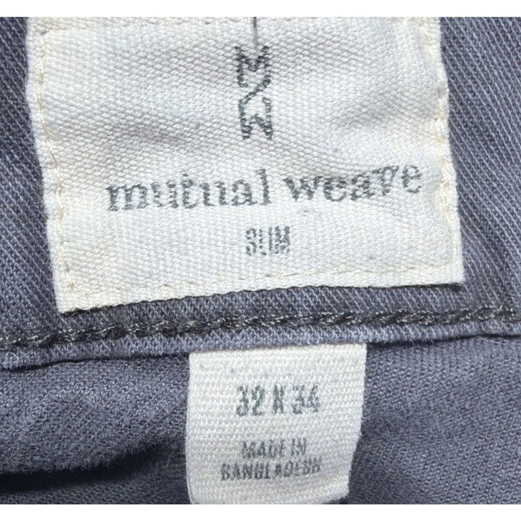 Mutual Weave slim Straight Fit Jeans Men's 32x34 Gray Denim stretch