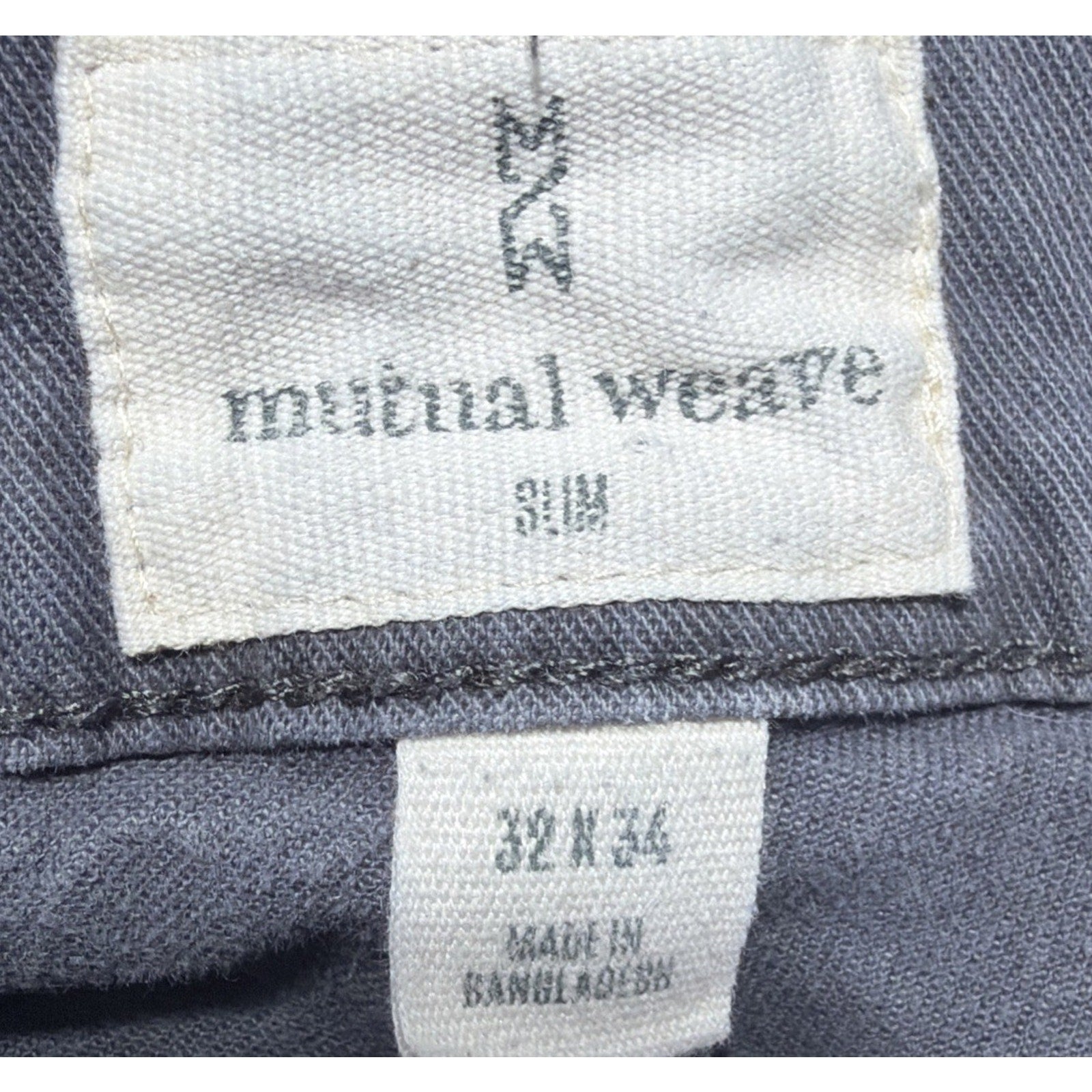 Mutual Weave slim Straight Fit Jeans Men's 32x34 Gray Denim stretch