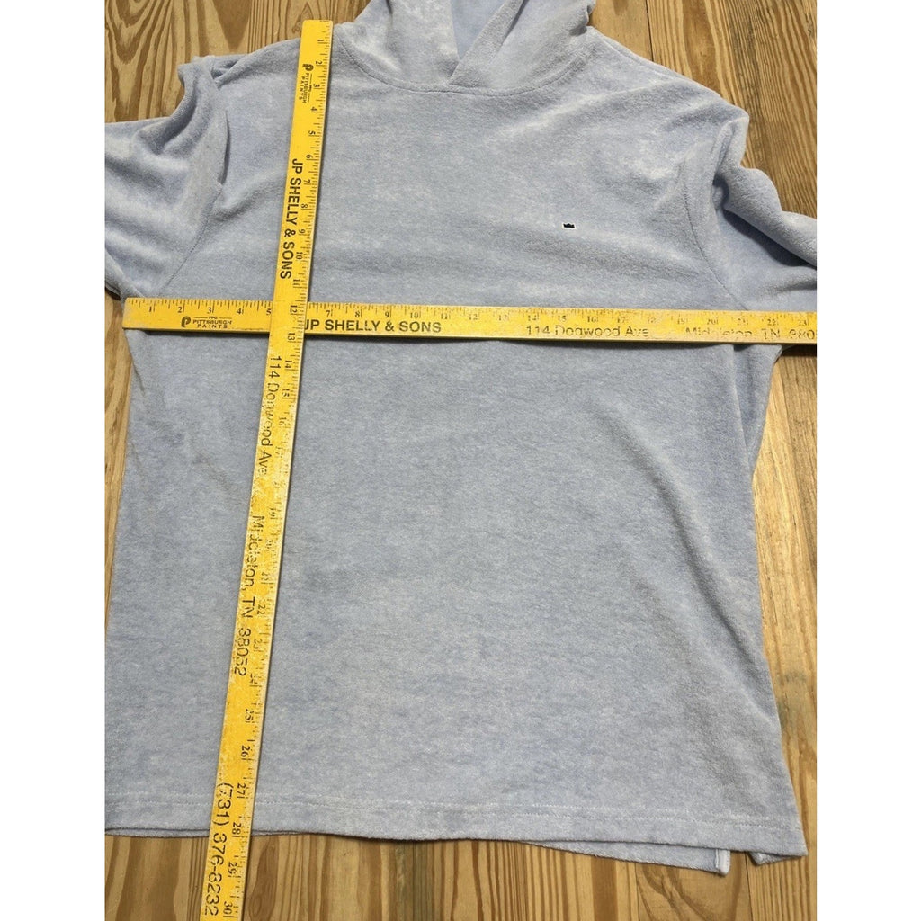 Crown & Ivy Mens M Blue Sub Hoodie Long Sleeve Terry Cloth Pullover