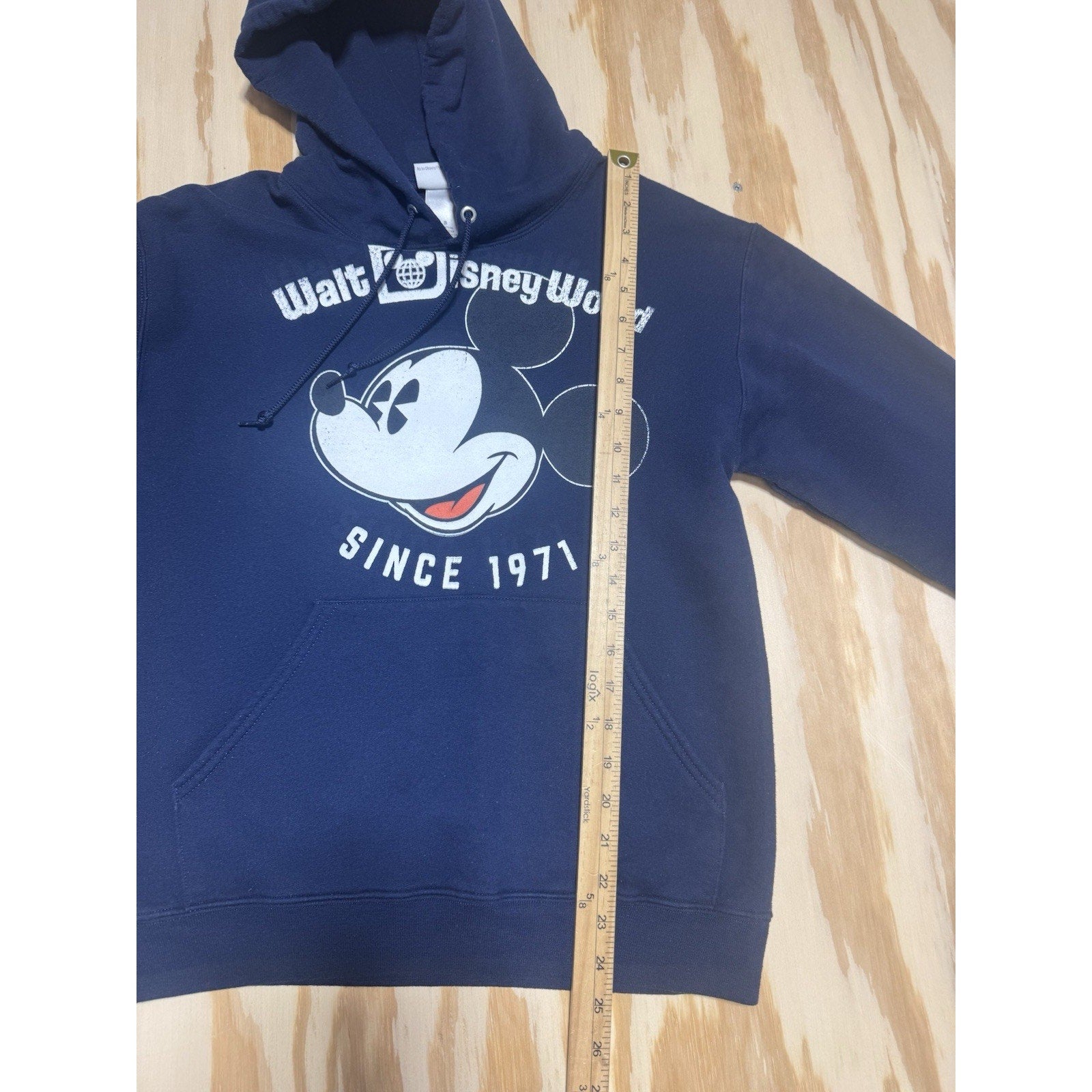 Disney Parks Walt Disney World Mickey Mouse Hoodie Since 1971 Blue Pullover S