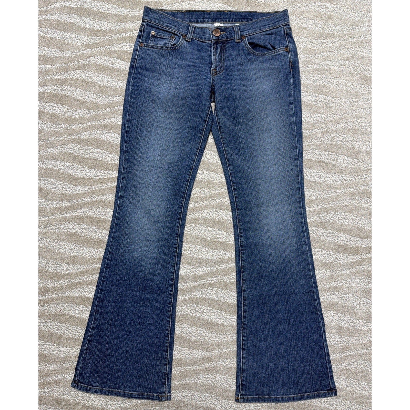Y2K Lucky Brand Jeans Embroidered Bootcut Flare 6/28 Low Rise Zip Fly Made USA
