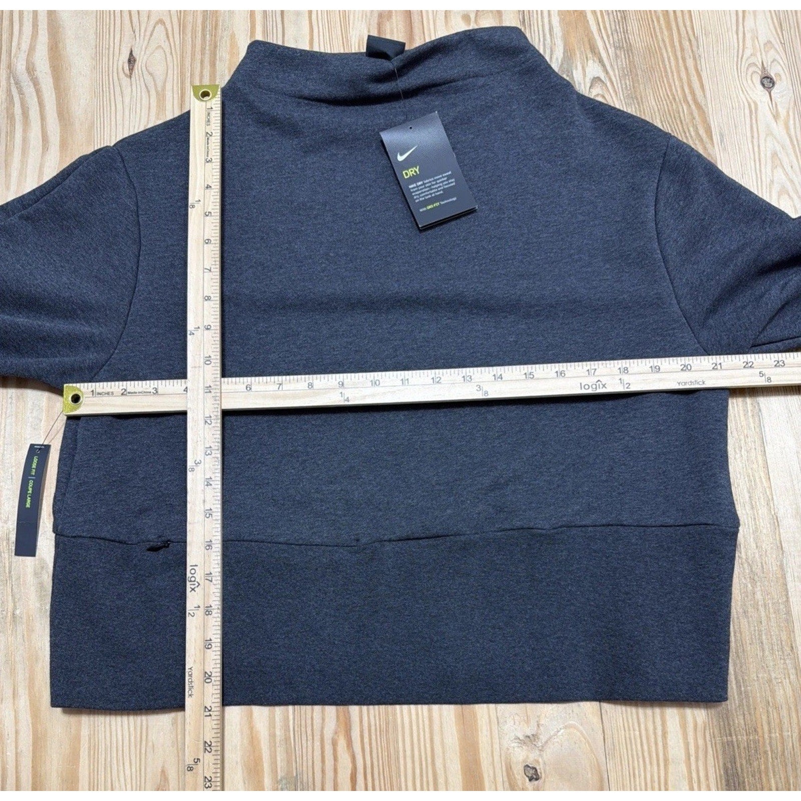 Nike Dri-fit Versa Studio Mock Neck Sweatshirt - Dark Gray Heather - L NWT