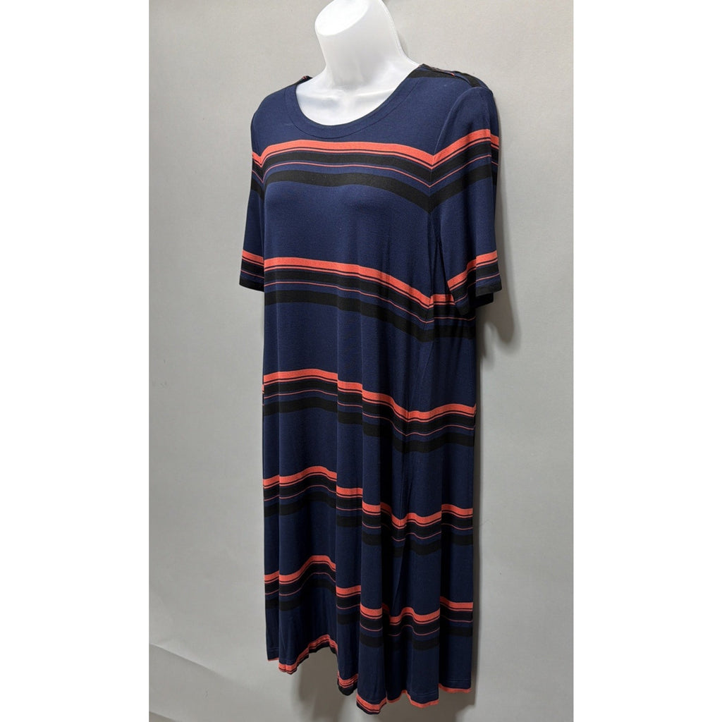 Womens Medium Ann Taylor’s Loft Tee Shirt Dress Striped Casual