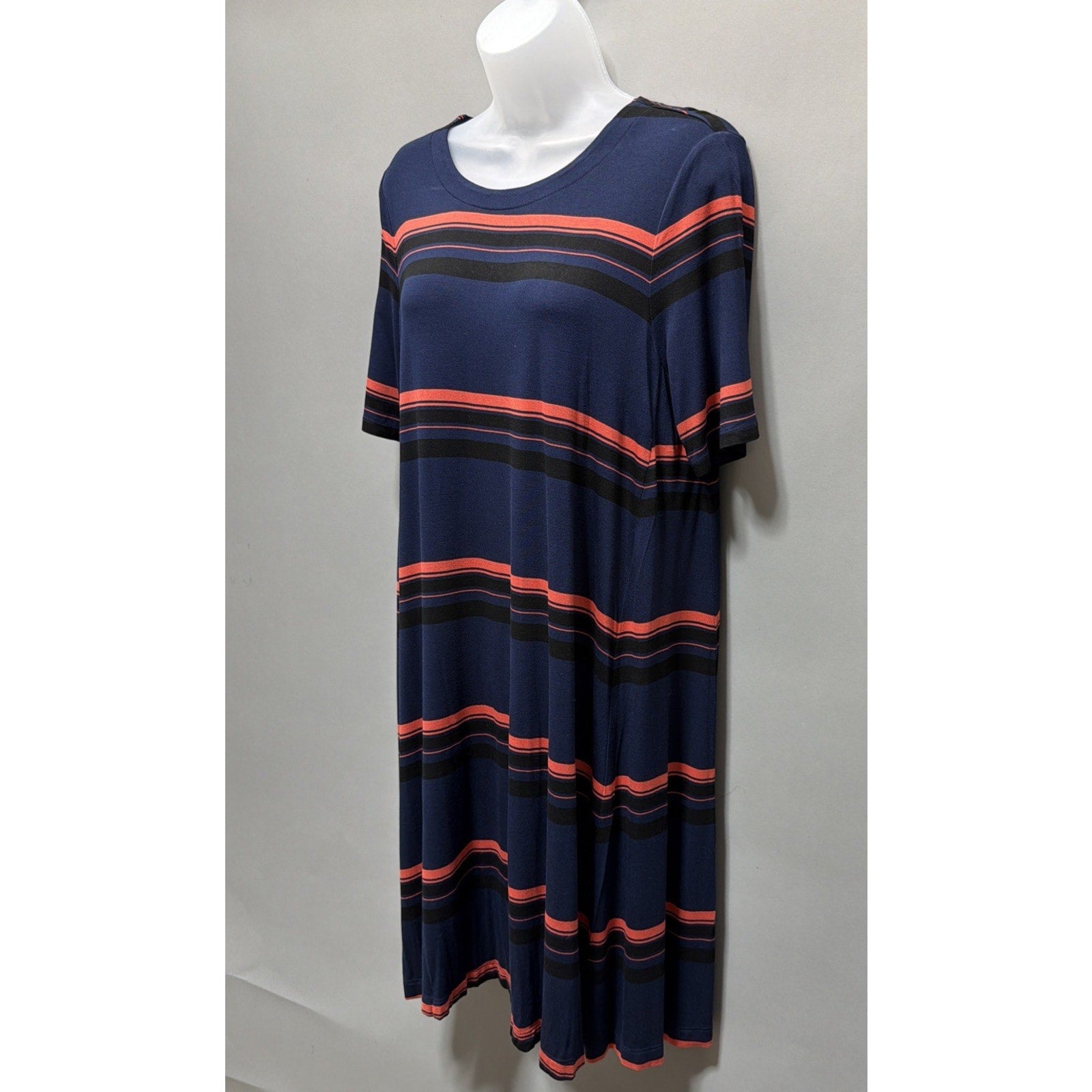 Womens Medium Ann Taylor’s Loft Tee Shirt Dress Striped Casual