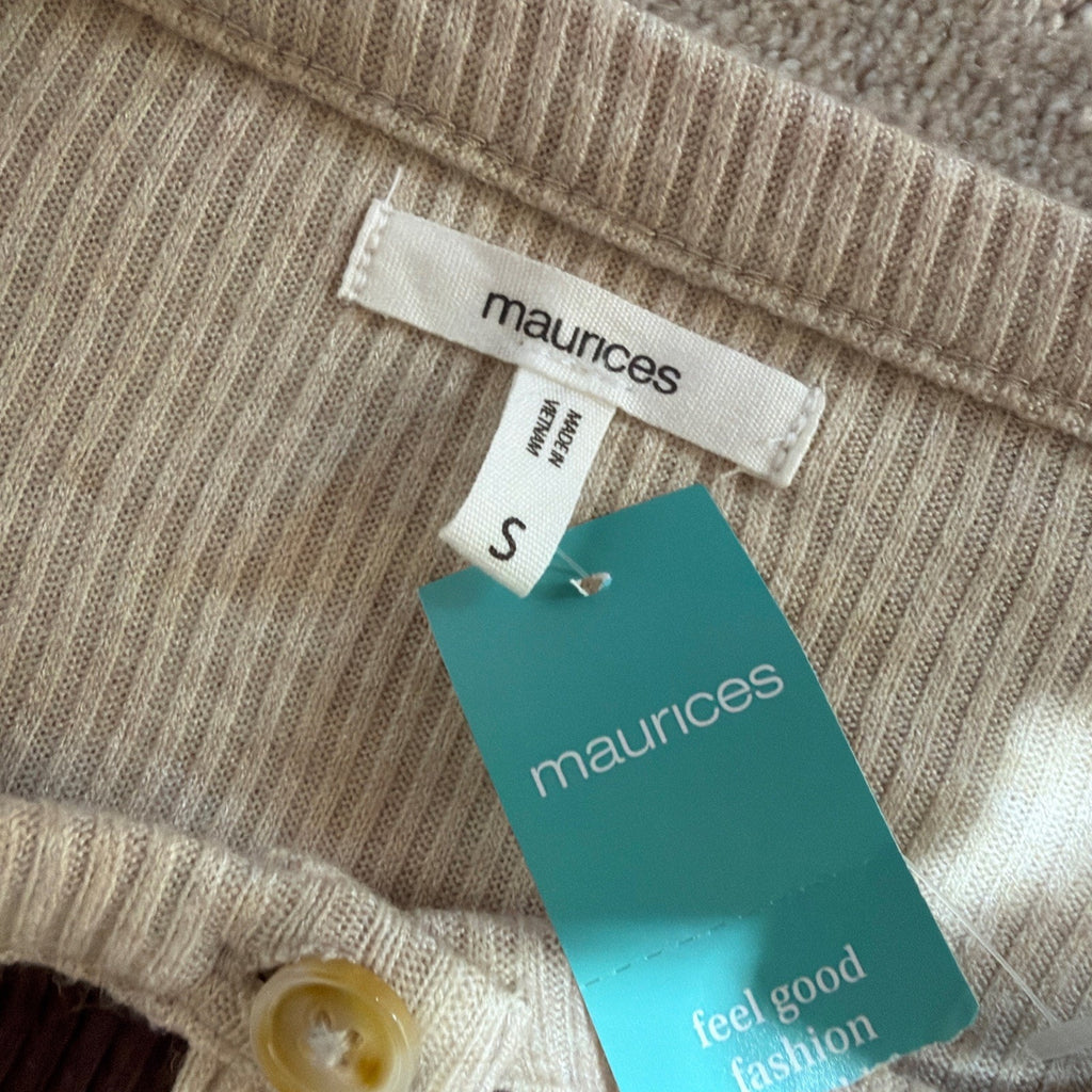 Maurices Heartland Henley Color Bock Knit Sweater Super Soft Small Women’s NWT