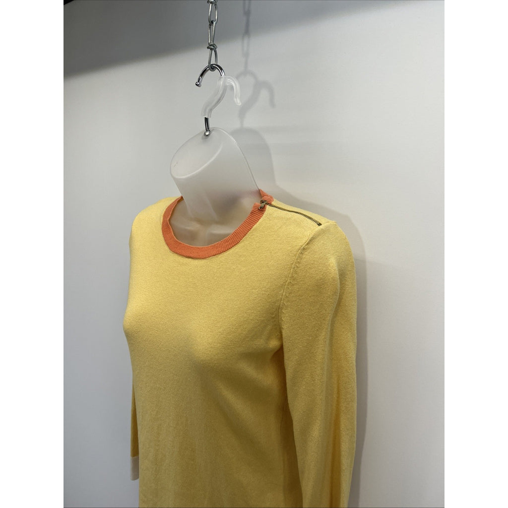 Talbots Petites Women's Small Petite Yellow Crewneck Pullover Sweater Angora