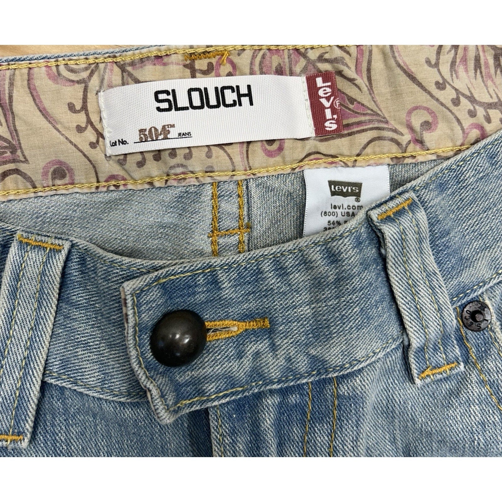 Levi's Women's Size 11 32x20 504 Slouch Capri Jeans Y2K Flap Pockets Crop Vtg.