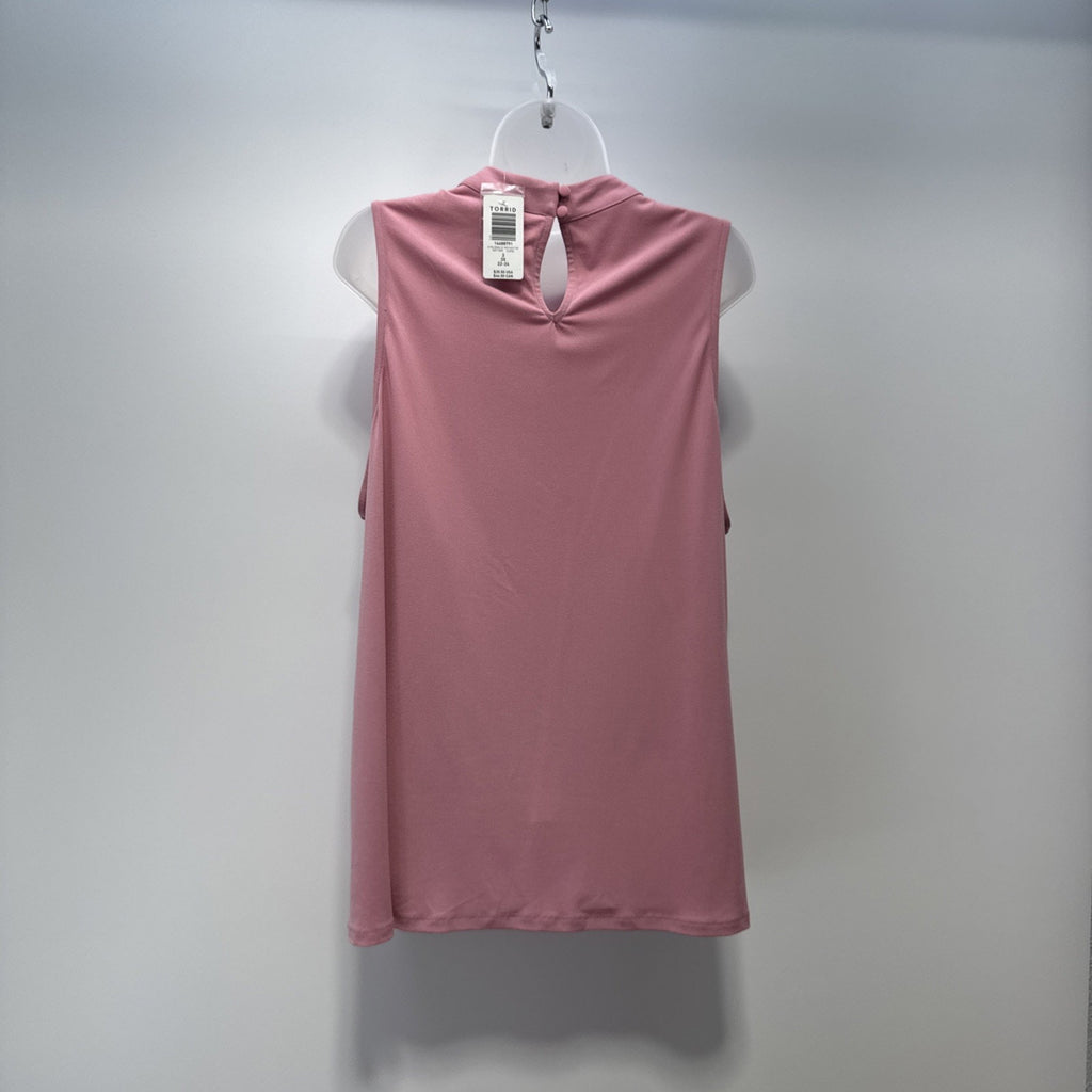 Torrid Rayon Pleated Neck Tank Sleeveless Wild Rose Pink Women’s Size 3X NWT