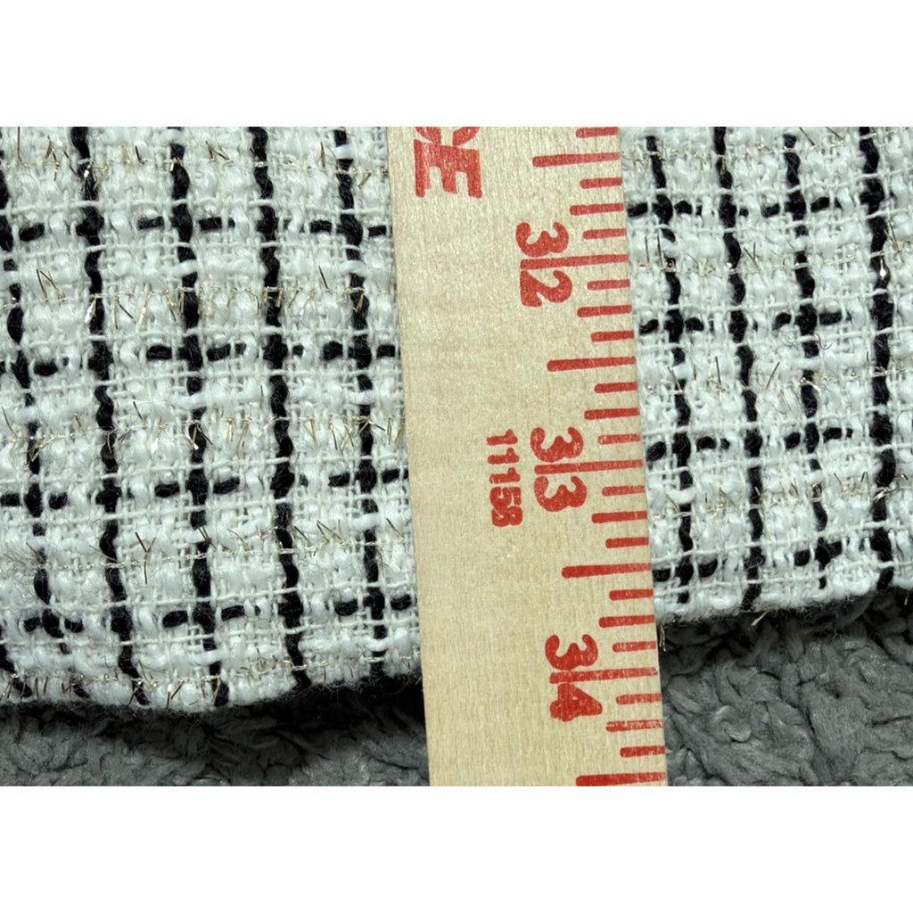 CIDER Women’s L Tweed Mini Dress Black White Plaid Square Neck Sleeveless NWT