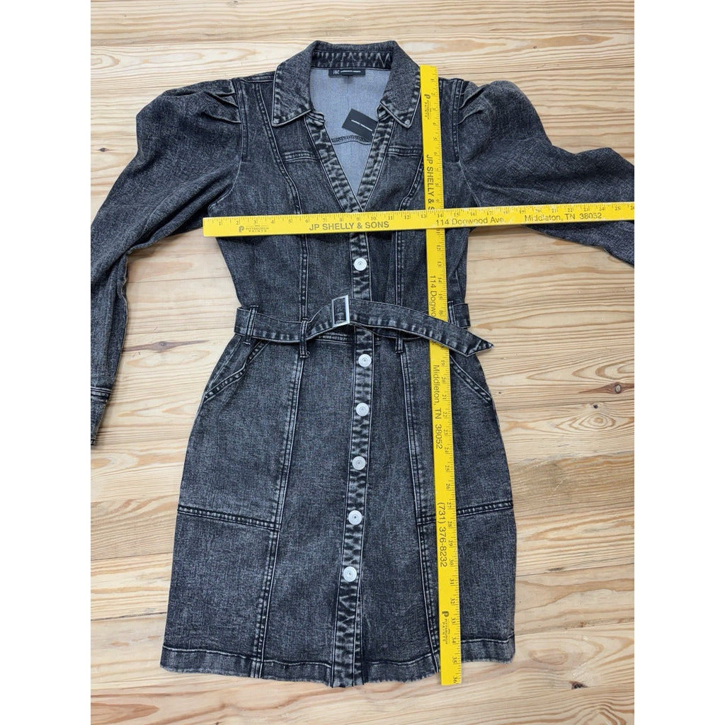 INC International Concepts Black Denim Long Sleeve Dress Women’s Size 10 NWT