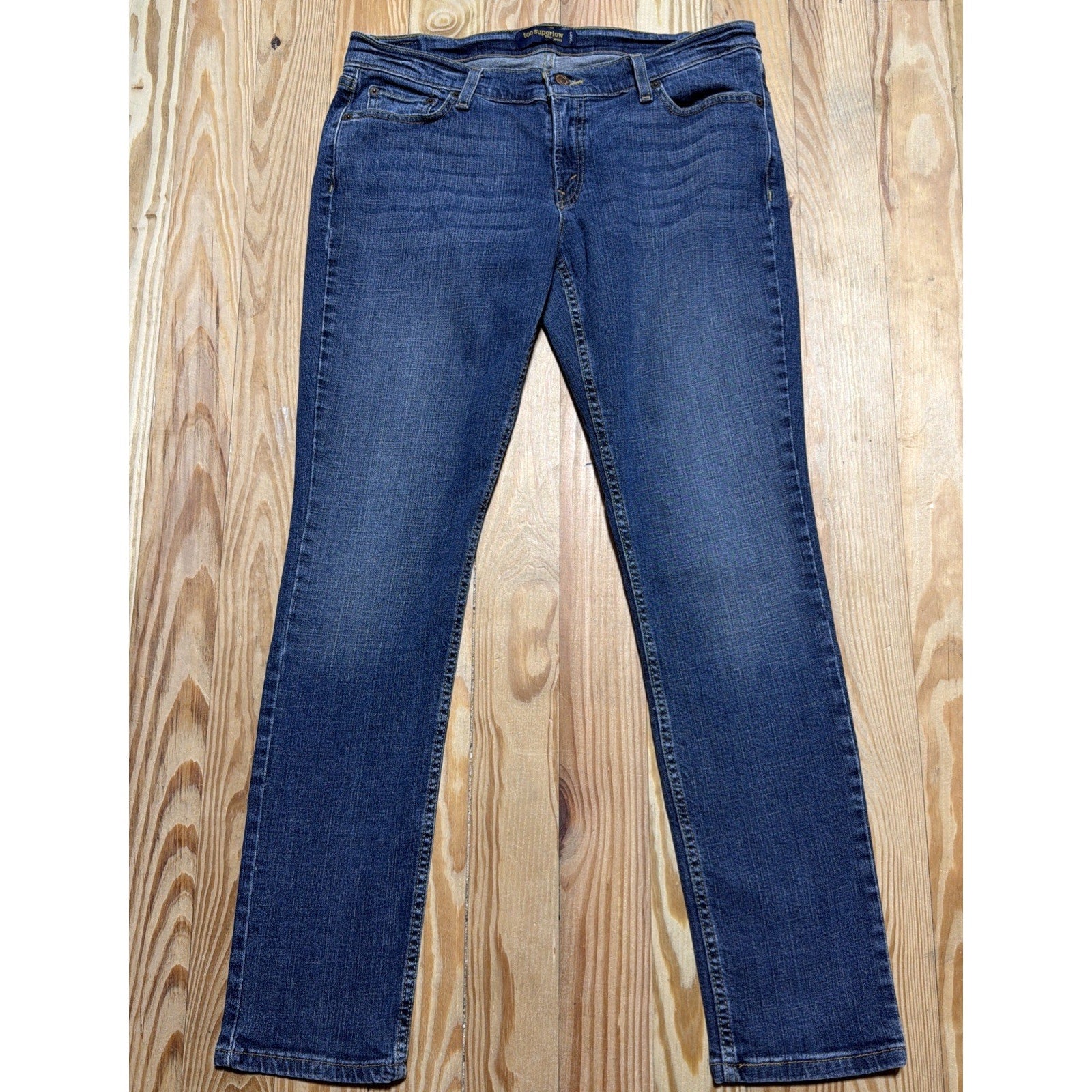Levis 524 Jeans Y2K Womens 13 M Skinny Low Rise Stretch Denim Too Superlow 33x31