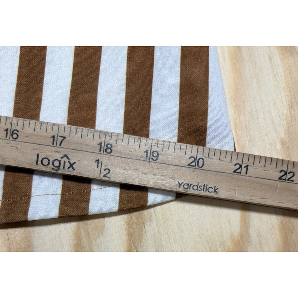 Turquoise Haven Women's Wide Boho Bell Bottom Pants Striped Brown White Medium