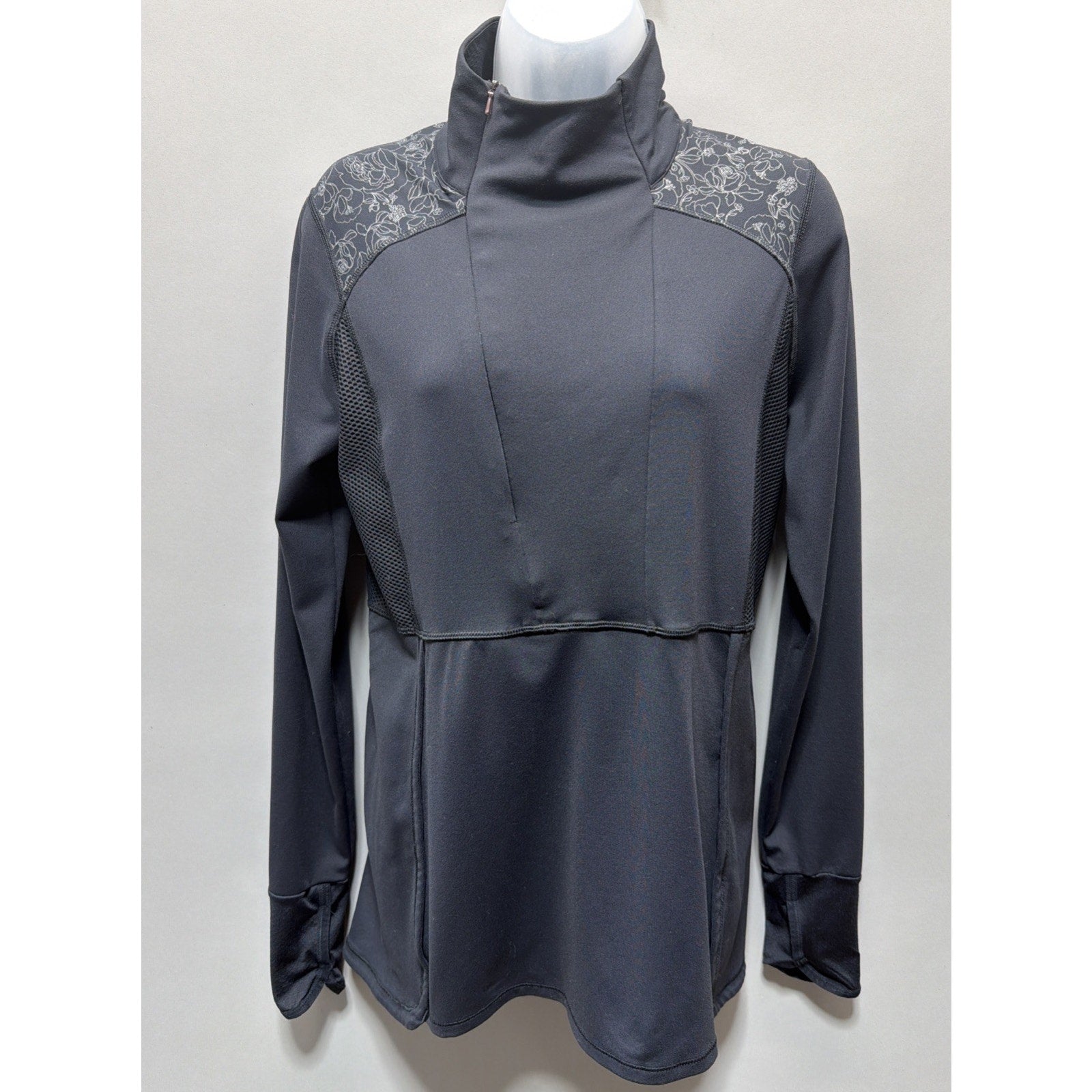 CALIA by Carrie Underwood Womens Large Black 1/2 Zip Pullover Athletic Floral