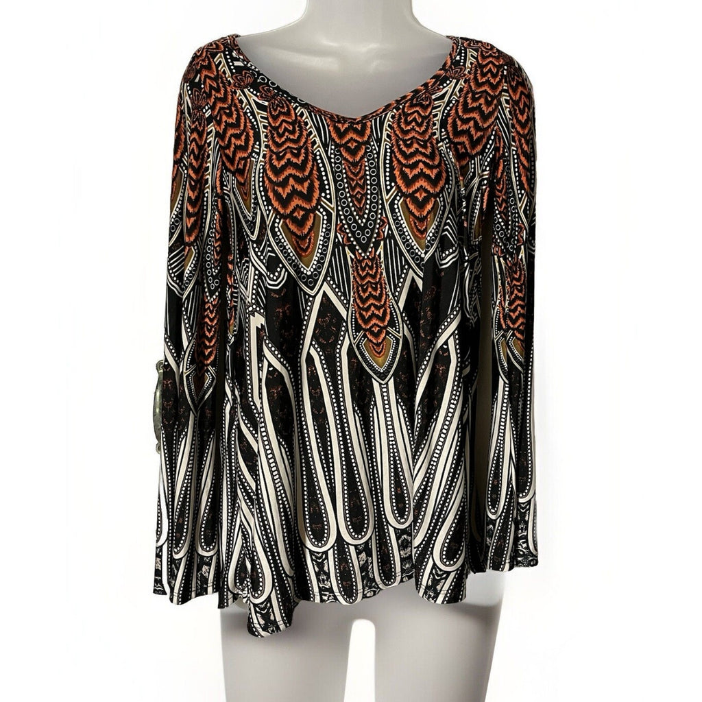 LUXE USA WOMENS BLACK POLYESTER L/S BLOUSE SHIRT TOP SIZE SMALL