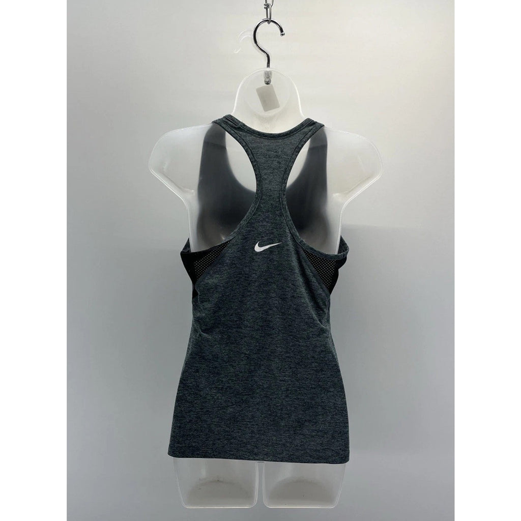 Nike Gray Black Swoosh Racerback Tank Top Size Medium EUC