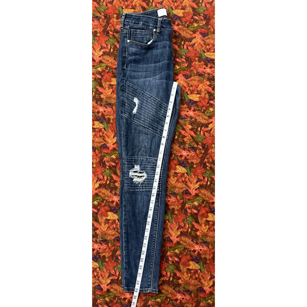 Kendall + Kylie jeans womens 27 skinny moto Distressed Moto medium wash