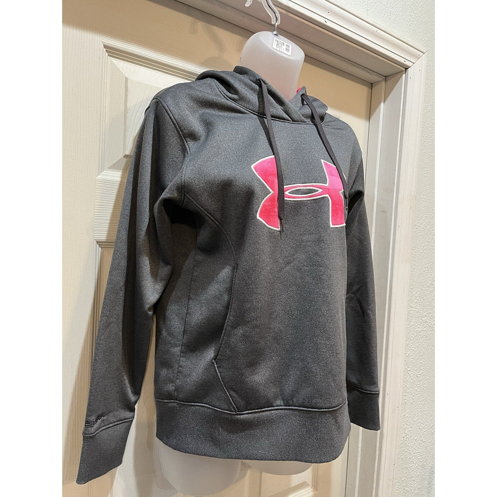 Under Armour Hoodie Womens Pullover Breast Cancer Semi Fitted Cold Gear size S