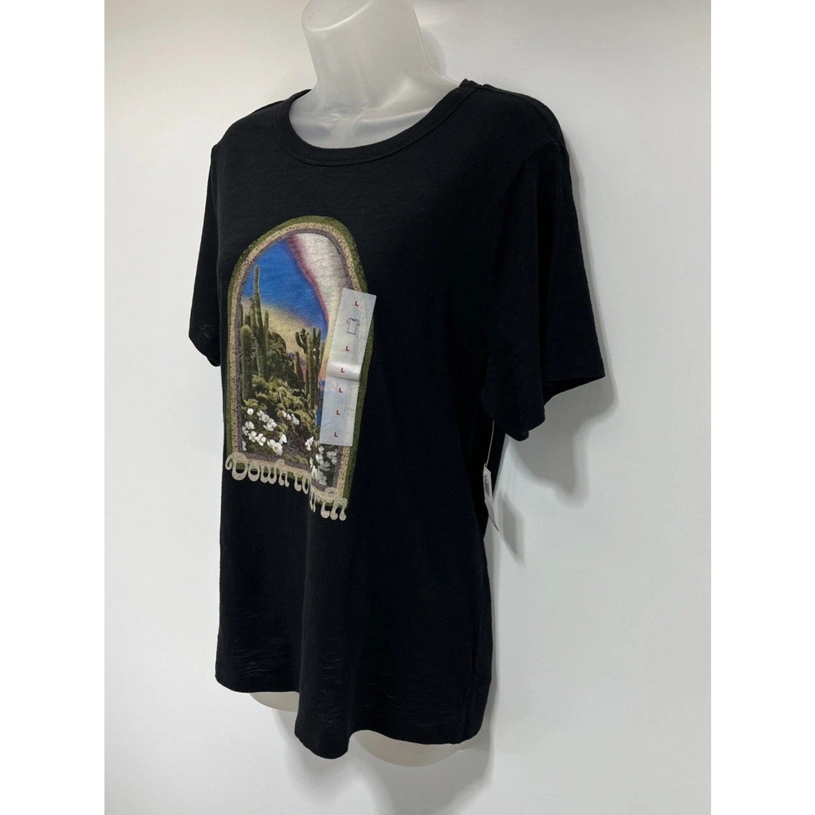 NWT Women's Old Navy Slub Knit Graphic Tee Size L Down To Earth Top