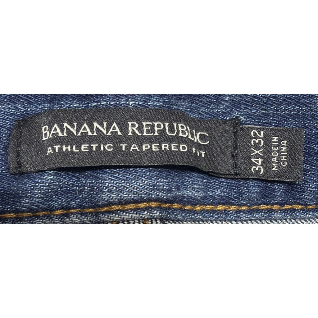 Banana Republic Mens 34x32 Jeans Athletic Tapered Performance Blue Denim NWT