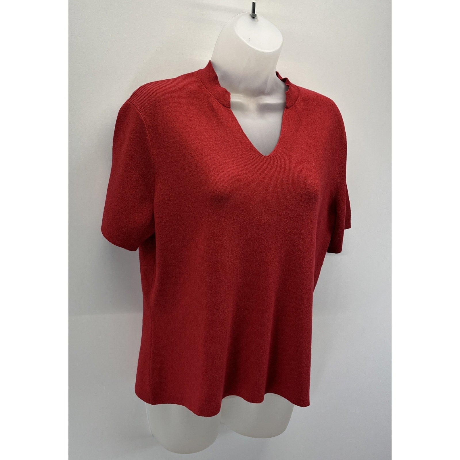 Talbots Vintage V-Neck Short Sleeve Knit Top Women’s Size Large